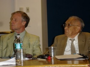 Dr. Yamazaki with Peter Herby (left) of the ICRC at the 2010 NPT Review