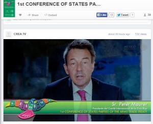 ICRC's President Peter Maurer addresses delegates at opening of ATT CSP1