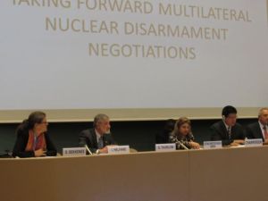 IPPNW co-president Ira Helfand (left) addresses the Open-Ended Working Group